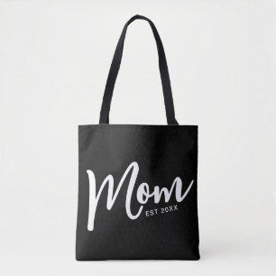 Bolso De Tela Mamá Estableció Escritura Blanca