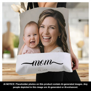 Bolso De Tela Mamá Estableció Foto Personalizada Año Blanco