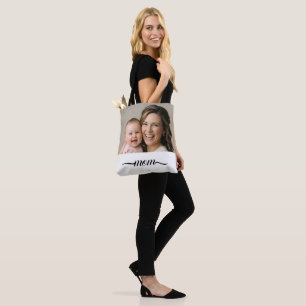 Bolso De Tela Mamá Estableció Foto Personalizada Año Blanco