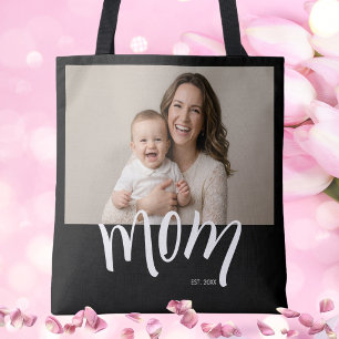 Bolso De Tela Mamá Estableció Gorras Blancas Año Nuevo Mama