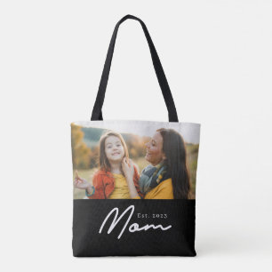 Bolso De Tela Mamá Estableció Guión Foto Negra