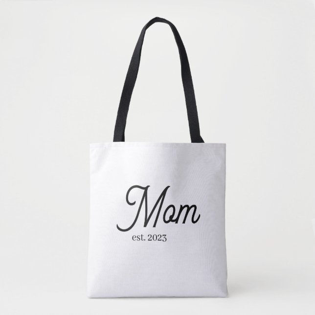 Bolso De Tela Mamá Estableció Guión Negro (Anverso)