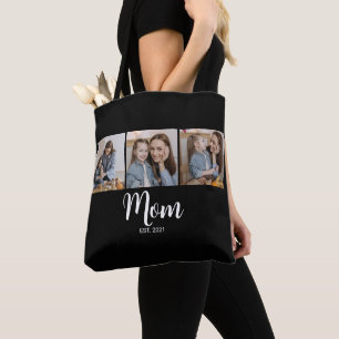 Bolso De Tela Mamá Estableció Guión Negro 3 Foto