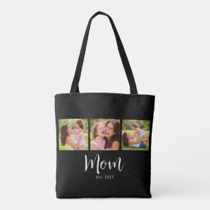 Bolso De Tela Mamá Estableció Guión Negro 3 Foto