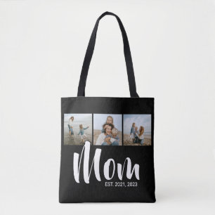 Bolso De Tela Mamá Estableció Guión Negro 3 Foto
