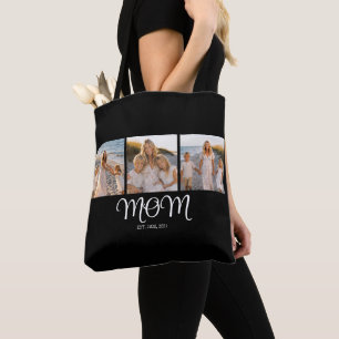 Bolso De Tela Mamá Estableció Guión Negro 3 Foto