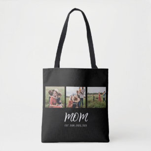 Bolso De Tela Mamá Estableció Guión Negro 3 Foto