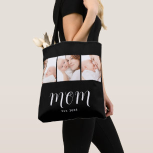 Bolso De Tela Mamá Estableció Guión Negro 3 Foto