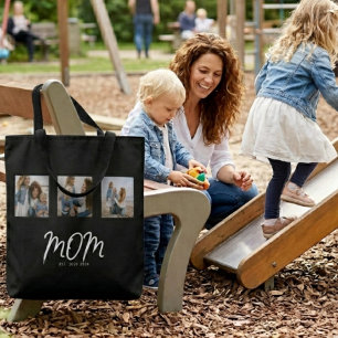 Bolso De Tela Mamá Estableció Guión Negro 3 Foto