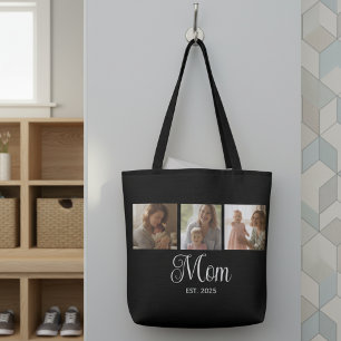 Bolso De Tela Mamá Estableció Guión Negro 3 Foto