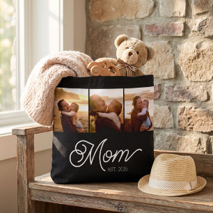 Bolso De Tela Mamá Estableció Guión Negro 3 Foto