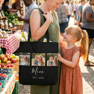 Bolso De Tela Mamá Estableció Guión Negro 3 Foto