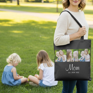 Bolso De Tela Mamá Estableció Guión Negro 3 Foto