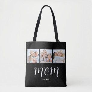 Bolso De Tela Mamá Estableció Guión Negro 3 Foto