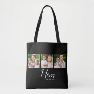 Bolso De Tela Mamá Estableció Guión Negro 3 Foto