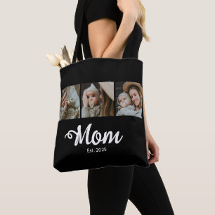 Bolso De Tela Mamá Estableció Guión Negro 3 Foto