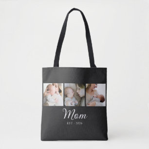 Bolso De Tela Mamá Estableció Guión Negro 3 Foto