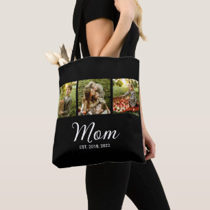 Bolso De Tela Mamá Estableció Guión Negro 3 Foto