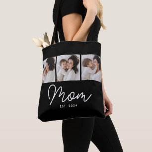 Bolso De Tela Mamá Estableció Guión Negro 3 Foto