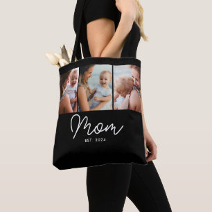 Bolso De Tela Mamá Estableció Guión Negro 3 Foto