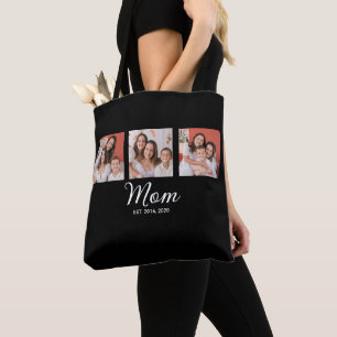 Bolso De Tela Mamá Estableció Guión Negro 3 Foto