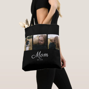 Bolso De Tela Mamá Estableció Guión Negro 3 Foto