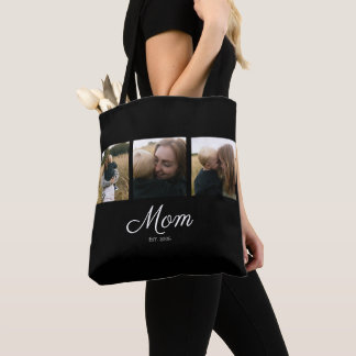 Bolso De Tela Mamá Estableció Guión Negro 3 Foto