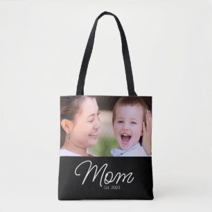 Bolso De Tela Mamá Estableció Guión Negro Foto