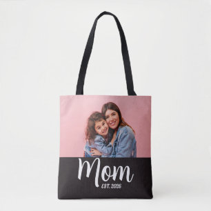 Bolso De Tela Mamá Estableció Guion Negro Foto