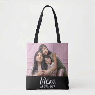 Bolso De Tela Mamá Estableció Guión Negro Foto