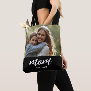 Bolso De Tela Mamá Estableció Guion Negro Foto