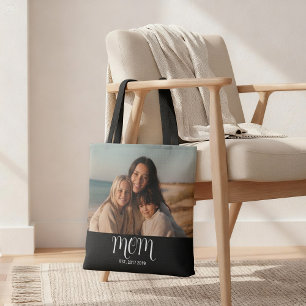 Bolso De Tela Mamá Estableció Guión Negro Foto
