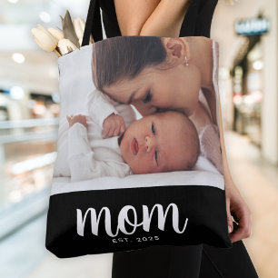 Bolso De Tela Mamá Estableció Guión Negro Foto