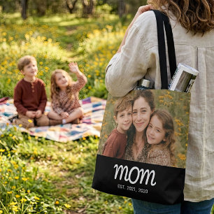 Bolso De Tela Mamá Estableció Guión Negro Foto
