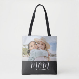 Bolso De Tela Mamá Estableció Guión Negro Foto