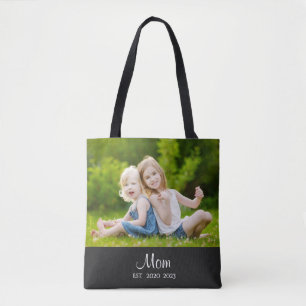 Bolso De Tela Mamá Estableció Guión Negro Foto