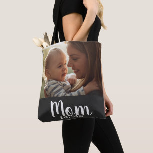 Bolso De Tela Mamá Estableció Guion Negro Foto