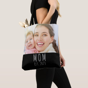 Bolso De Tela Mamá Estableció Guión Negro Foto