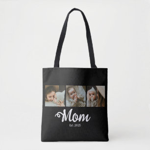 Bolso De Tela Mamá Estableció Moderno Script Negrita Negro 3 Fot