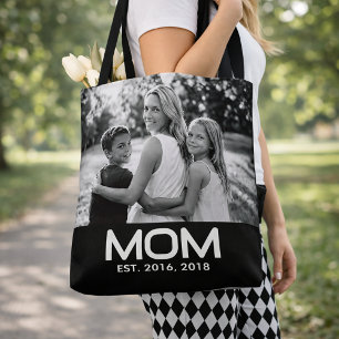 Bolso De Tela Mamá Estableció Negra Negrita Foto