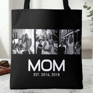 Bolso De Tela Mamá Estableció Negrita Blanco y Negro Filtro 3 Fo
