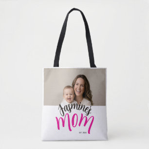 Bolso De Tela Mamá Estableció Nombre del Niño Personalizado Año