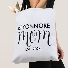 Bolso De Tela Mamá Estableció Regalo de Nueva Mamá Negro Nombre 