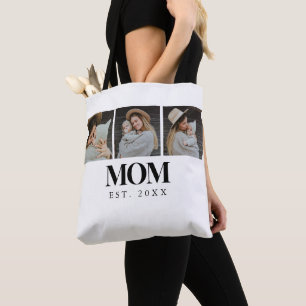 Bolso De Tela Mamá Estableció Tipografía Negra 3 Foto