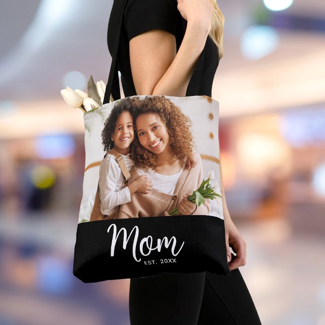 Bolso De Tela Mamá Fecha de Establecimiento Escritura Blanca Fot (Subido por el creador)