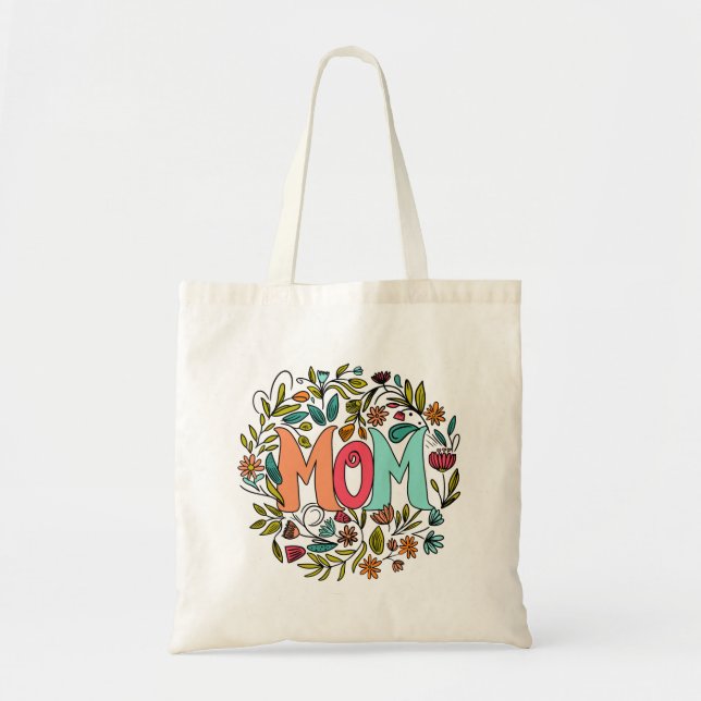 Bolso De Tela Mamá Floral Tote Bag (Frente)
