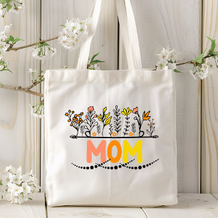 Bolso De Tela Mamá Flores Botánicas Modernas Florales