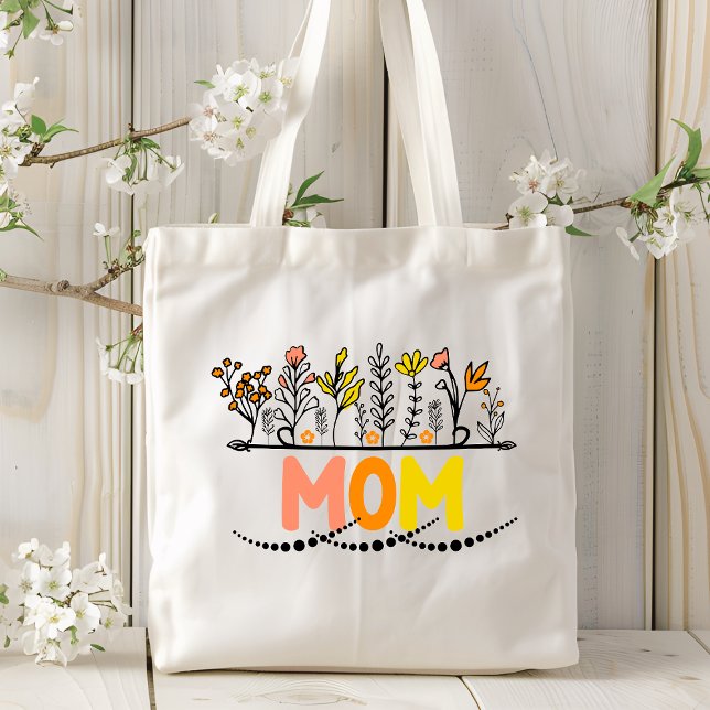 Bolso De Tela Mamá Flores Botánicas Modernas Florales (Subido por el creador)