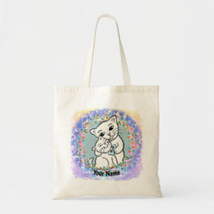Bolso De Tela Mamá Gata y Gatito