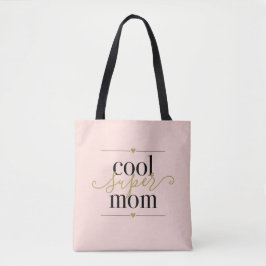 Bolso De Tela Mamá Genial Moderna Elegante Rosa Rubor